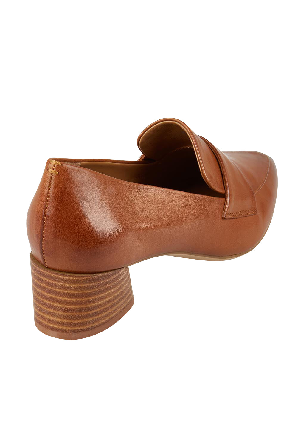 Hatena Leather Heeled Loafer - Brandy