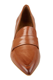 Hatena Leather Heeled Loafer - Brandy