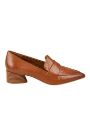 Hatena Leather Heeled Loafer - Brandy