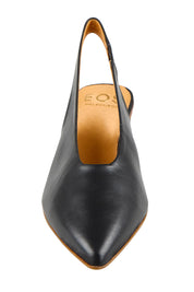 Product shot of the Hatti Heel - Black in colour Black, showing detail
