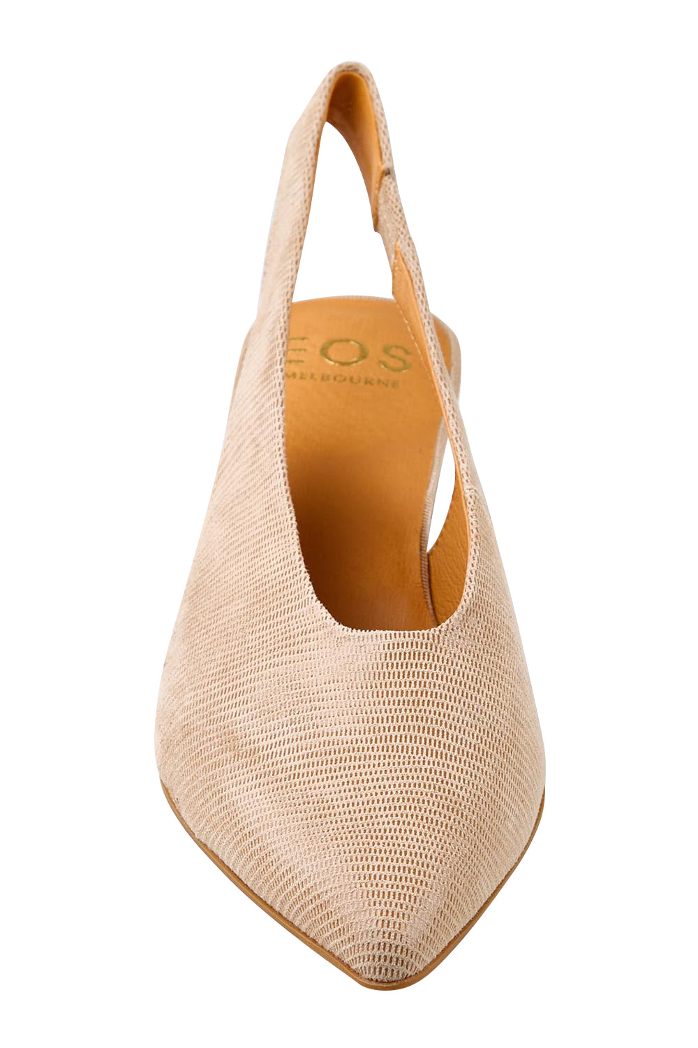 Product shot of the Hatti Heel - Sand in colour Sand, showing detail