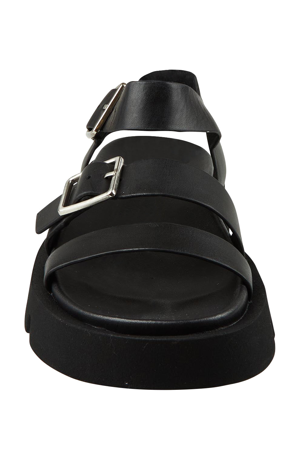 Product shot of the Monn Leather Sandal in colour Black (Black), detail