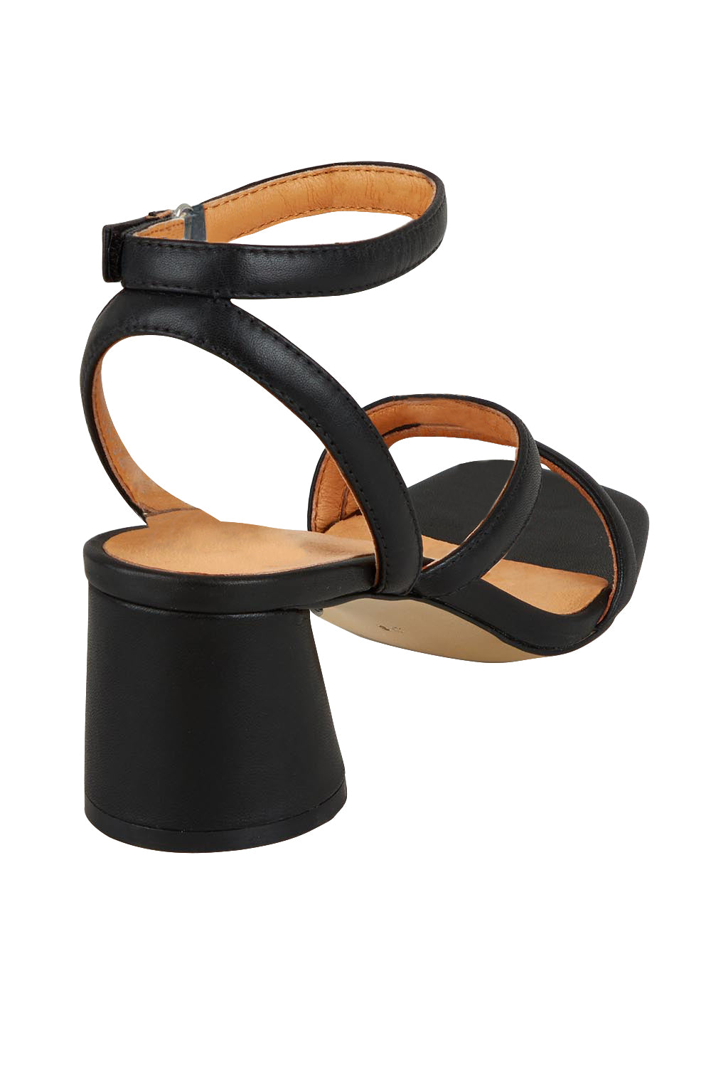 Product shot of the Petricia Leather Heel in colour Black (Black), from the back