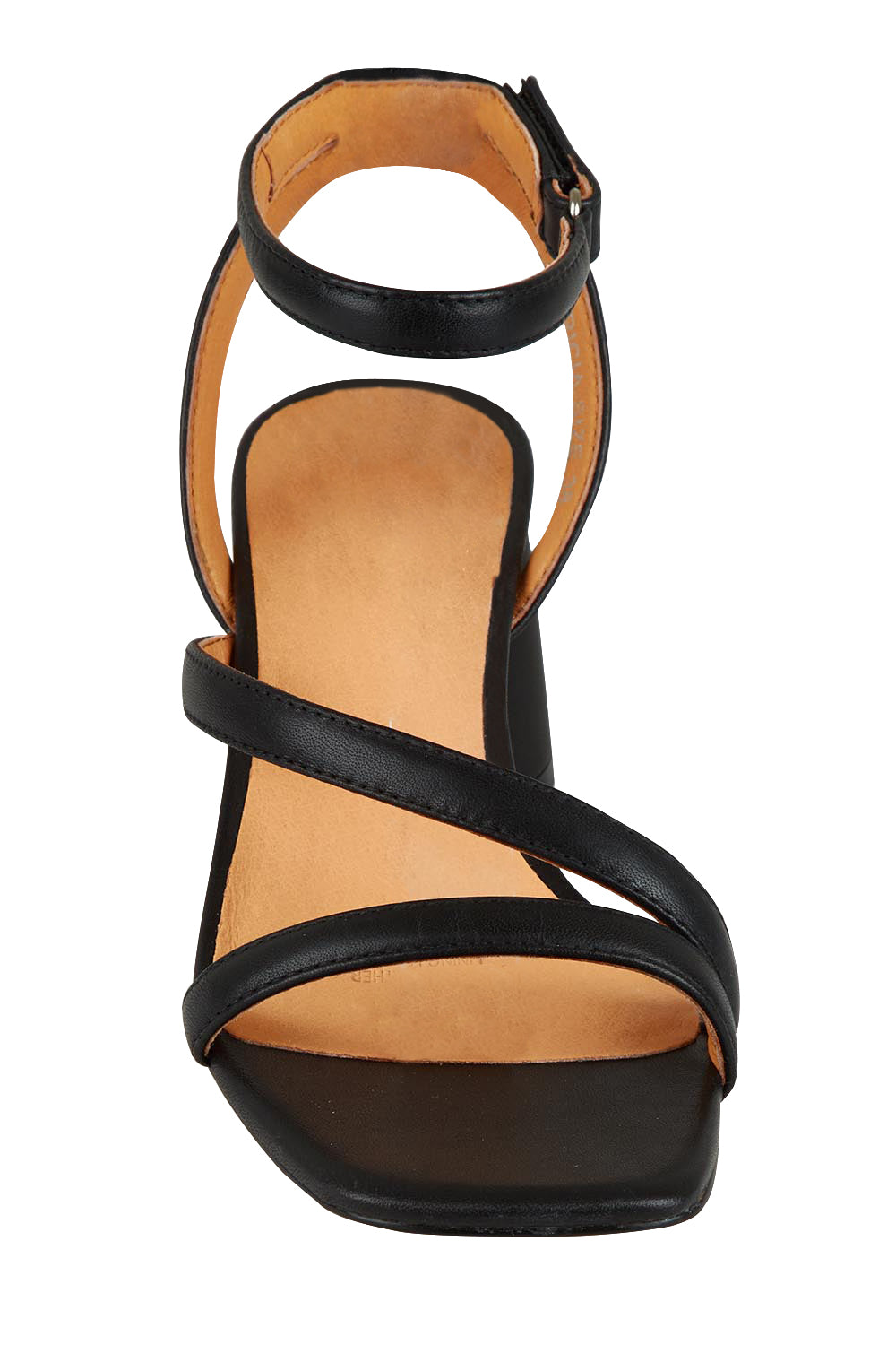 Product shot of the Petricia Leather Heel in colour Black (Black), detail