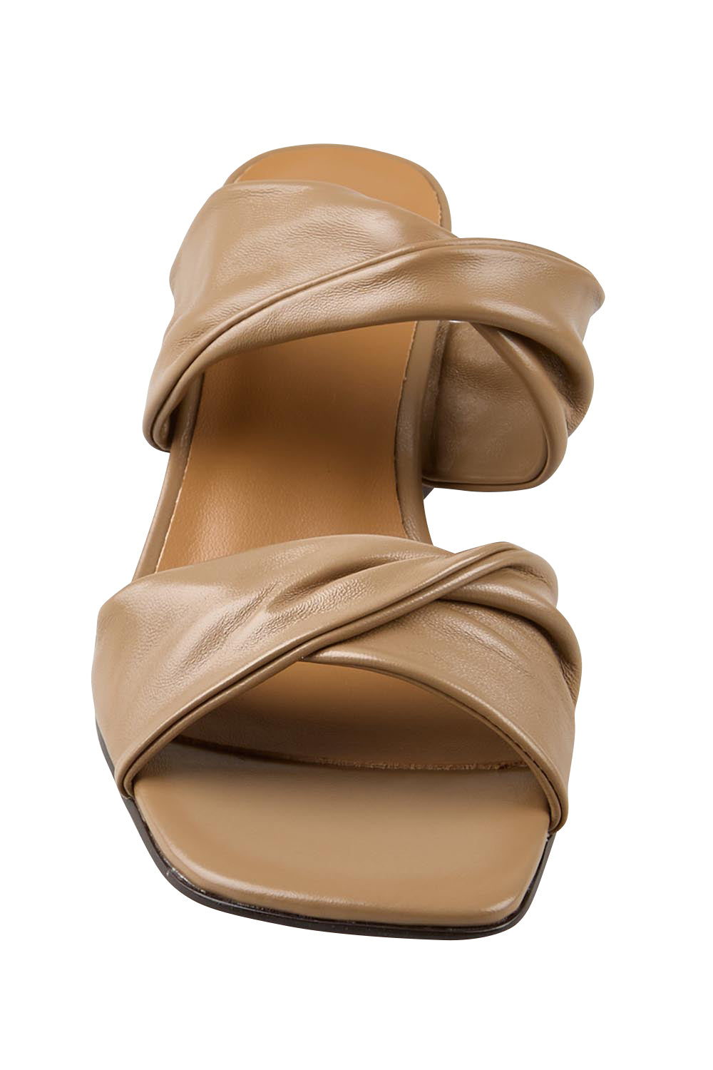Product shot of the Petris Heel - Pecan in colour Pecan, showing detail