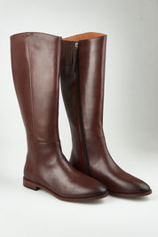 Pheodora Leather Knee Boot – Chestnut