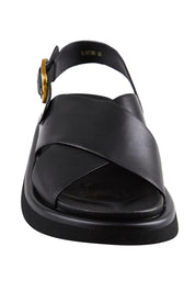 Product shot of the Slayter Sandal - Black in colour Black, showing detail