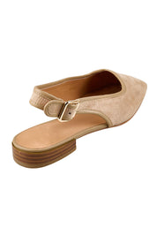 Product shot of the Soph Flat - Sand in colour Sand, from the back