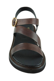 Product shot of the Starla Leather Flat in colour Chocolate, detail