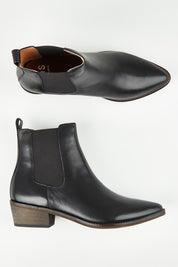 Zenar Leather Ankle Boot - Black