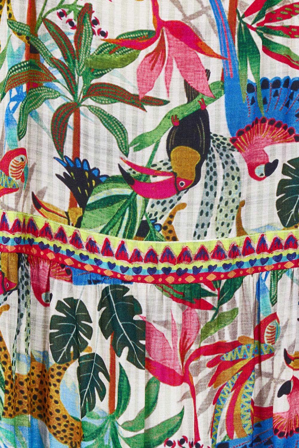 Product shot of the Dani Strappy Dress in colour Print, detail