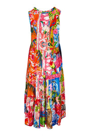 Product shot of the Stefania Sleeveless Dress in colour Print, from the back