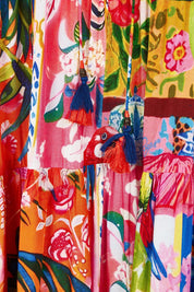 Product shot of the Stefania Sleeveless Dress in colour Print, detail