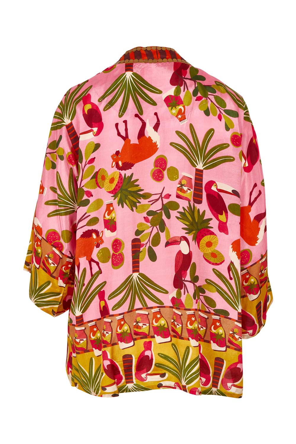 Product shot of the Chaira Wrap in colour Print, from the back