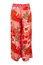 Product shot of the Aria Pant in colour Print (Pink), from the back