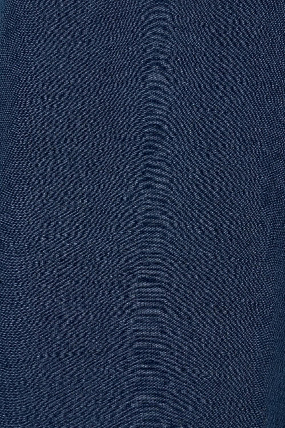 Product shot of the Linen Blend Solid Shift Dress in colour Navy (Blue), detail