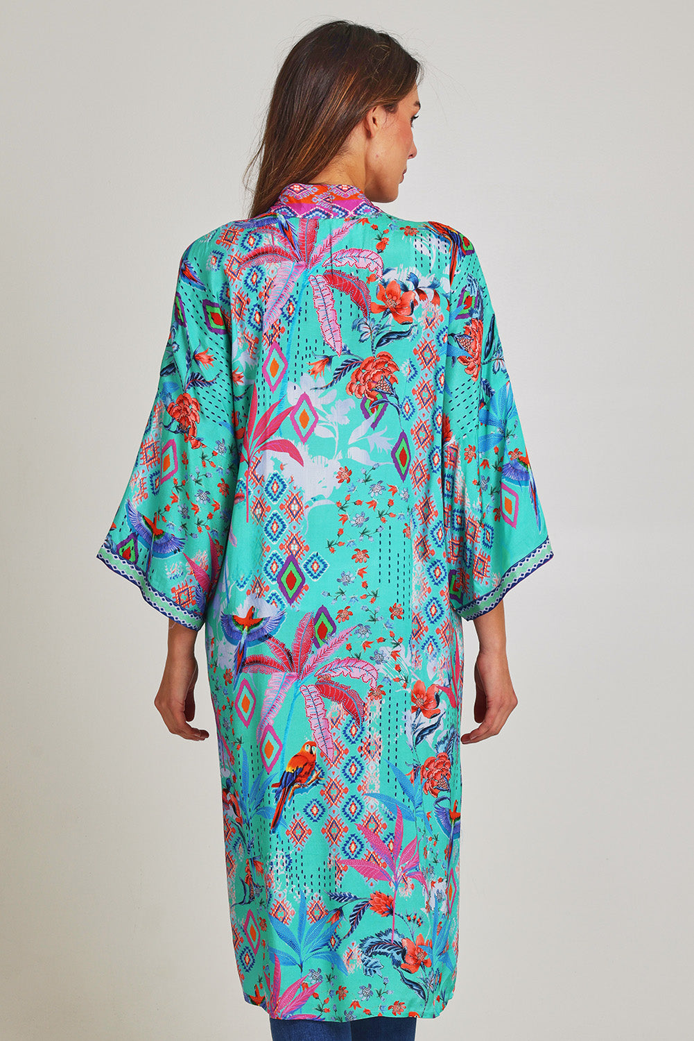 Preloved Marina Long Kimono - Print