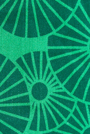 Product shot of the Mikko Tilly Top in colour Emerald (Green), detail