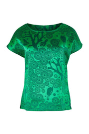 Product shot of the Mikko Tilly Top in colour Emerald (Green), from the front