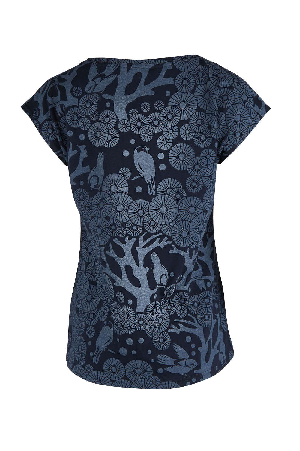 Product shot of the Bobby Top in colour Navy (Blue), from the back