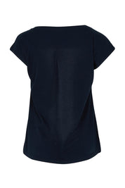 Product shot of the Bobby Cotton Top in colour Navylark (Blue), from the back