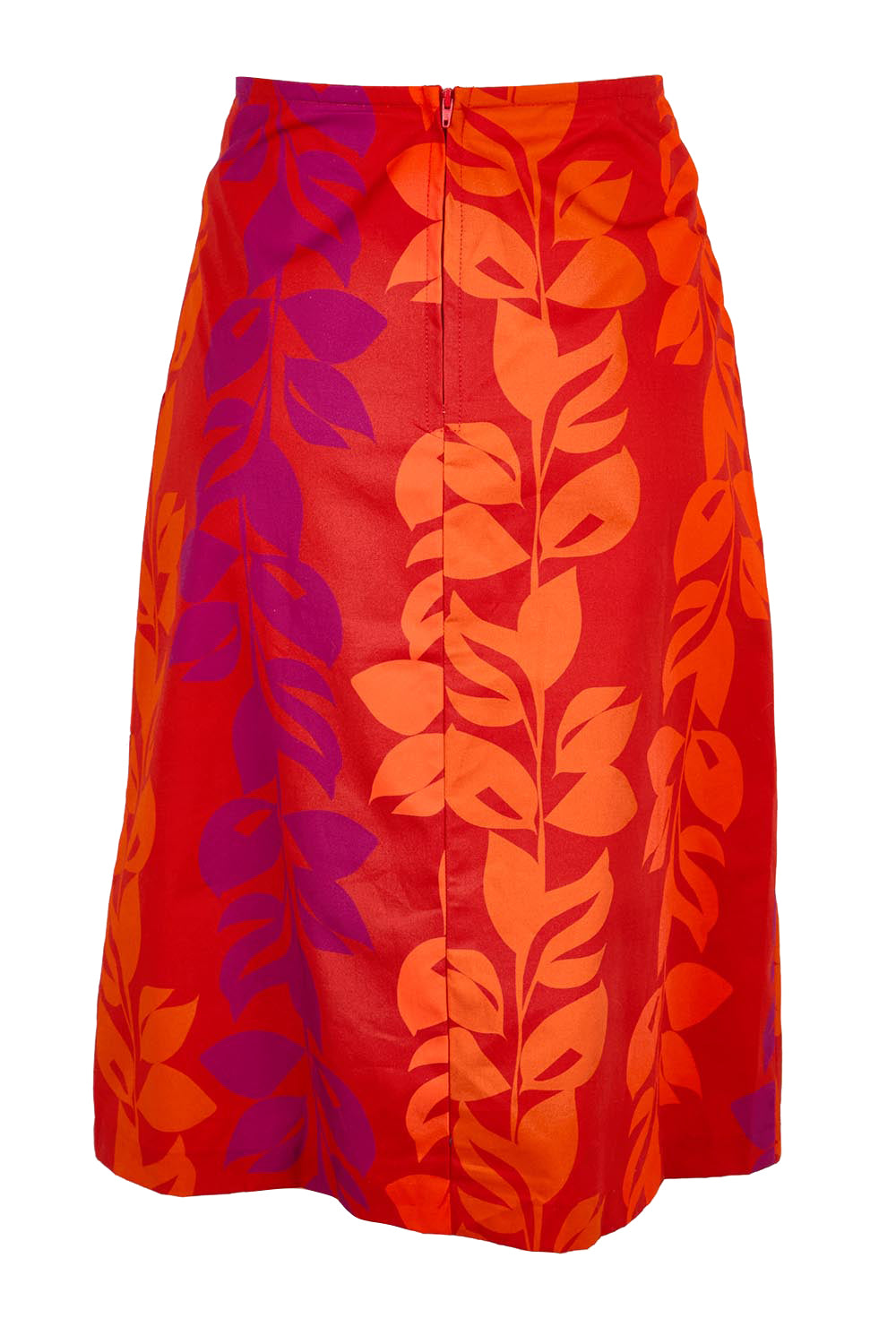 Product shot of the Heidi Long Skirt - Red in colour Red, from the back