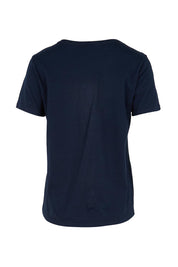 Product shot of the Girlfriend Tee - Navy in colour Navy, from the back