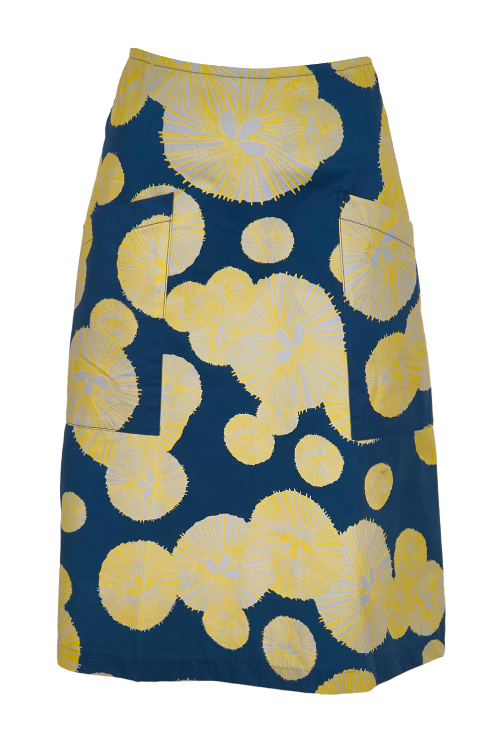 Product shot of the Heidi Long Skirt - Navy in colour Navy, from the front