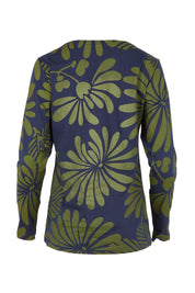 Boat Neck Cotton Long Sleeve Tee – Navygreen