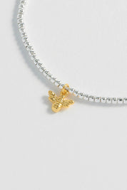 Product shot of the Laila Bee Bracelet in colour Silver (Metallics), detail