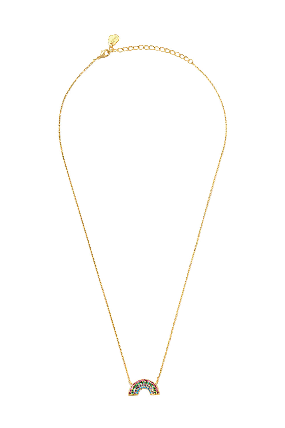 Product shot of the Full Rainbow Necklace in colour Gold (Metallics), from the front