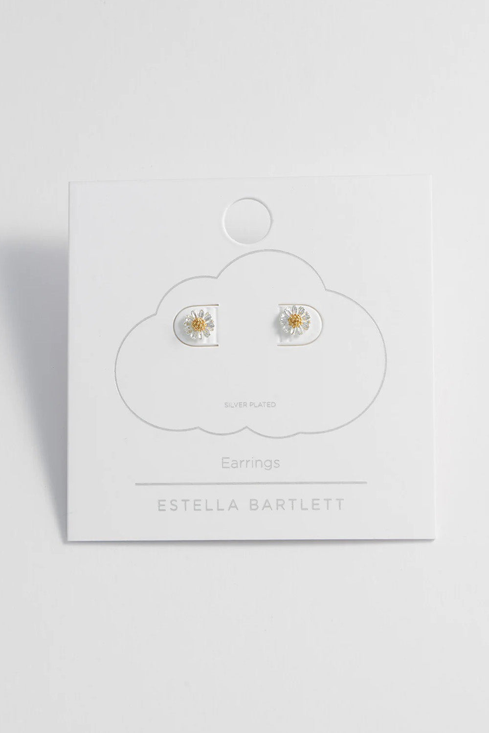 Product shot of the Mini Wildflower Stud Earrings in colour Silver (Metallics), detail