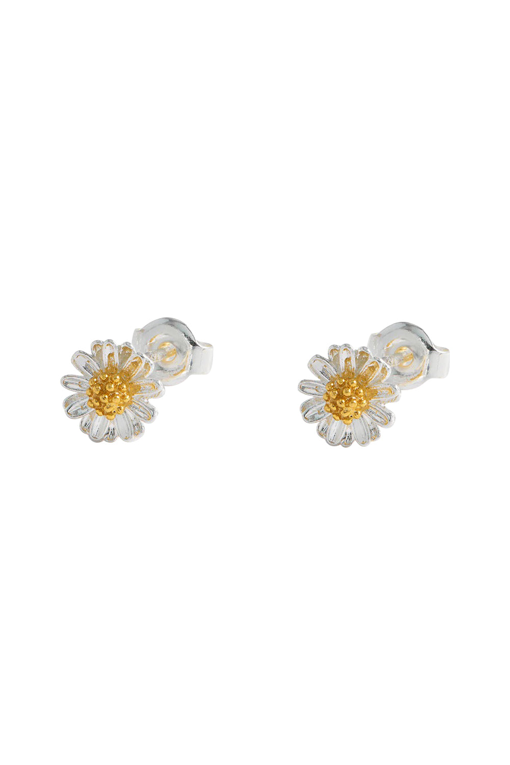 Product shot of the Mini Wildflower Stud Earrings in colour Silver (Metallics), from the front