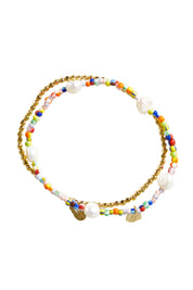 Product shot of the Gold & Multi Bracelet Set in colour Goldmulti (Metallics), from the front