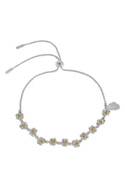 Product shot of the Daisy Chain Bracelet in colour Silver (Metallics), from the front
