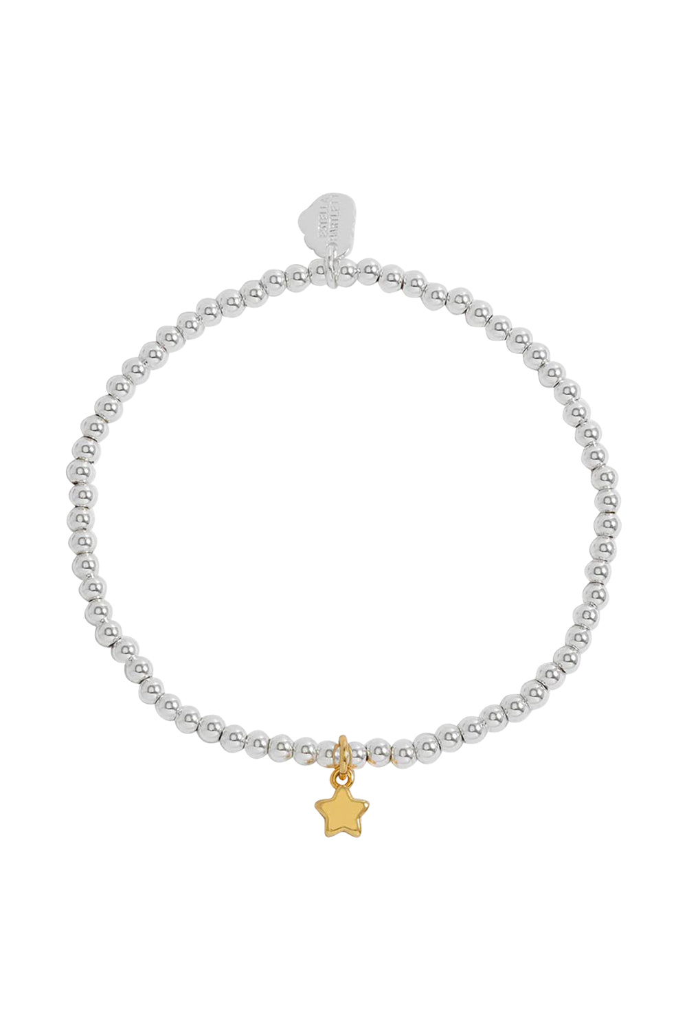 Product shot of the Puffed Star Sienna Bracelet in colour Silvergold (Metallics), from the front
