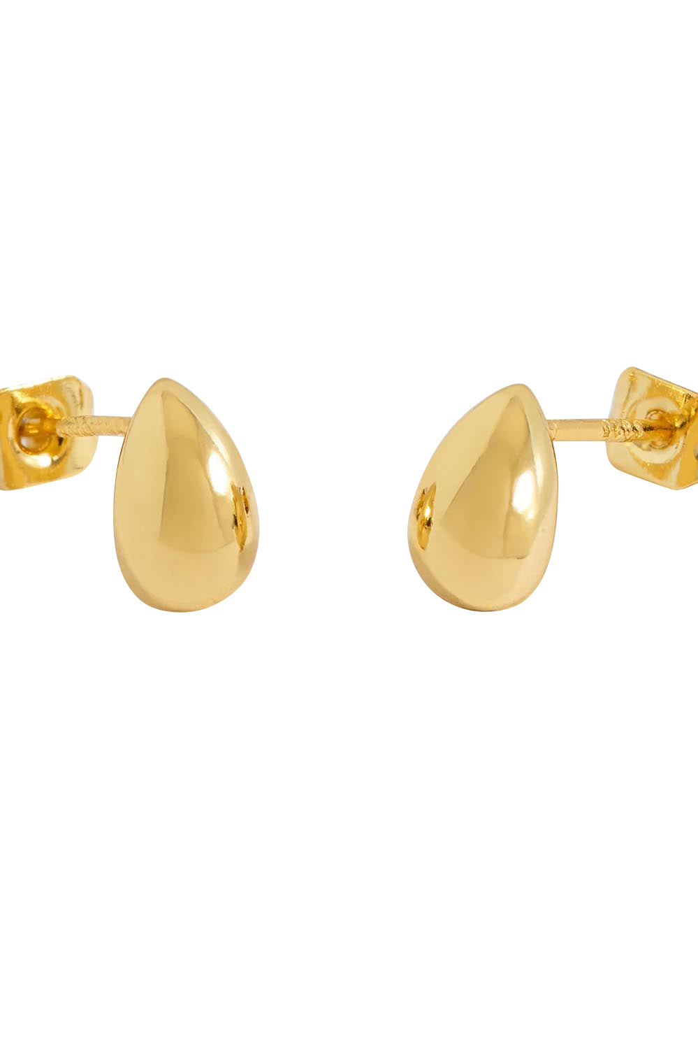 Product shot of the Mini Teardrop Earrings – Gold in colour Gold, from the back