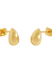 Product shot of the Mini Teardrop Earrings – Gold in colour Gold, from the back