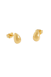 Product shot of the Mini Teardrop Earrings – Gold in colour Gold, from the front