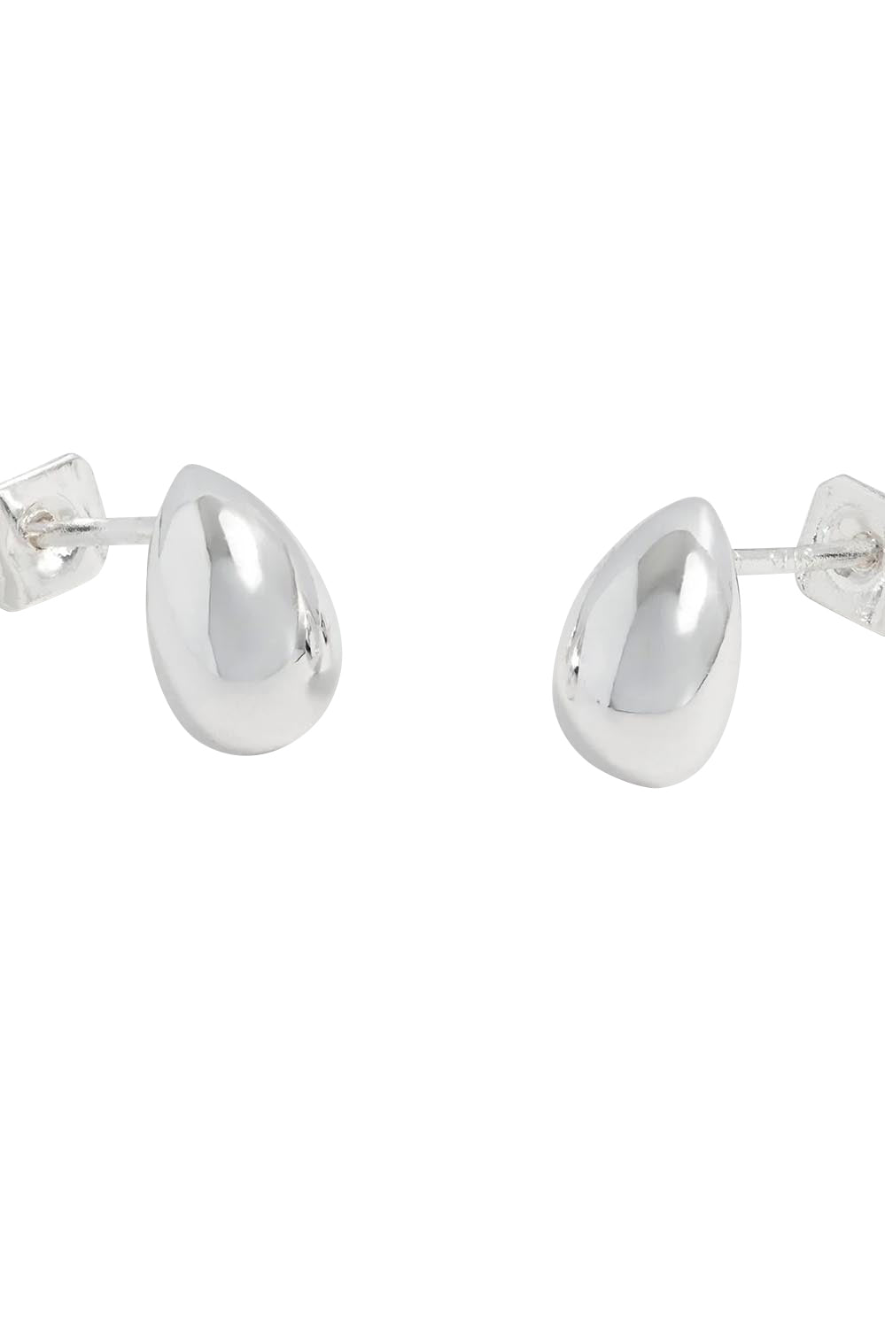 Product shot of the Mini Teardrop Earrings – Silver in colour Silver, from the back