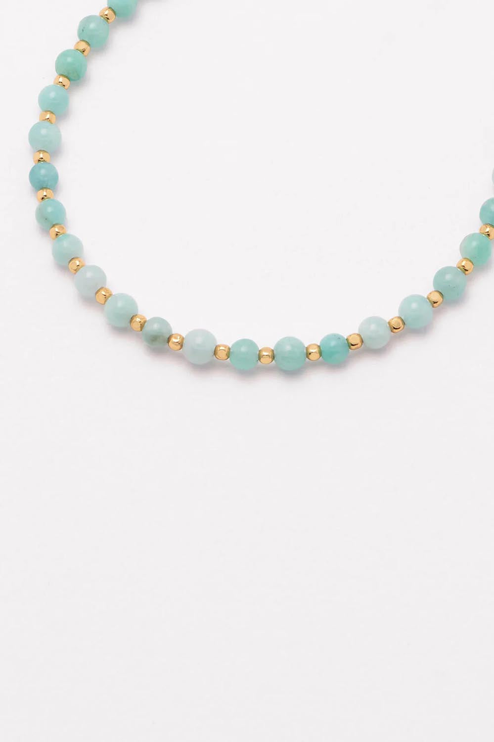 Product shot of the Amelia Amazonite Bracelet in colour Amazonite (Green), detail
