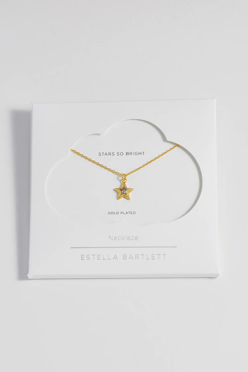 Product shot of the Blue Star Necklace in colour Gold (Metallics), detail