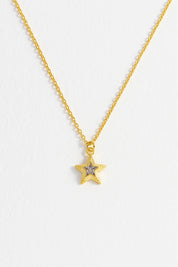 Product shot of the Blue Star Necklace in colour Gold (Metallics), detail