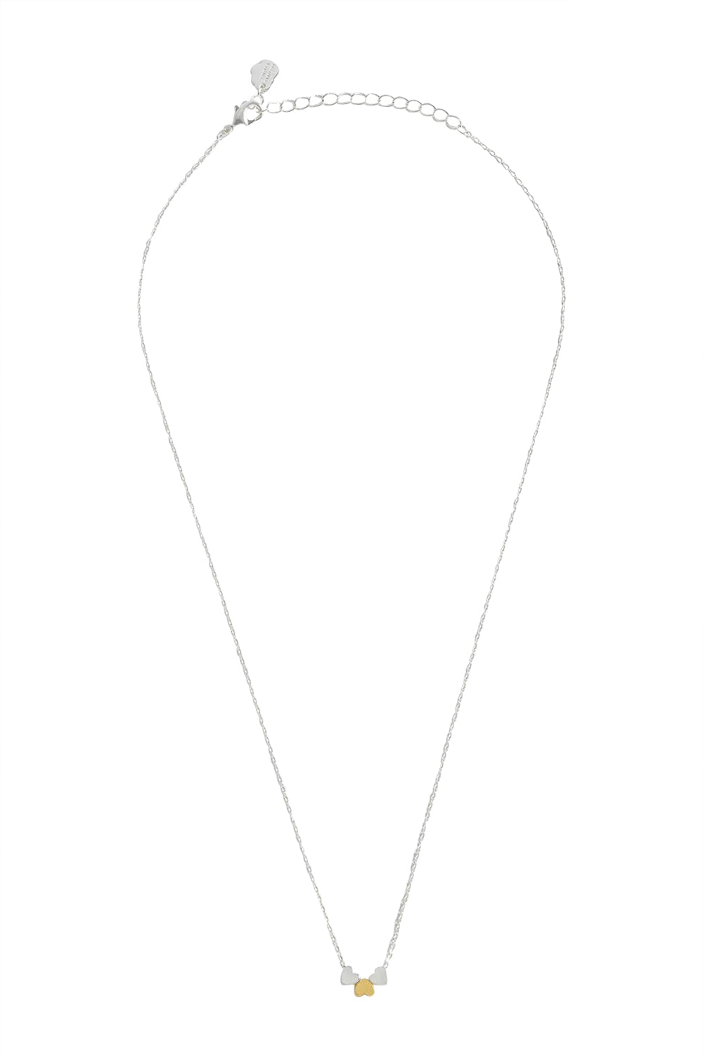 Product shot of the Multi Heart Beaded Necklace in colour Silvergold (Metallics), from the front