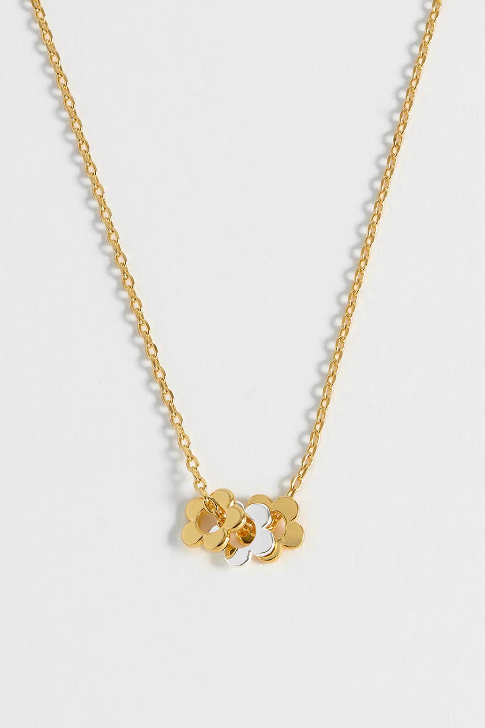 Product shot of the Multi Flower Beaded Necklace in colour Goldsilver (Metallics), detail