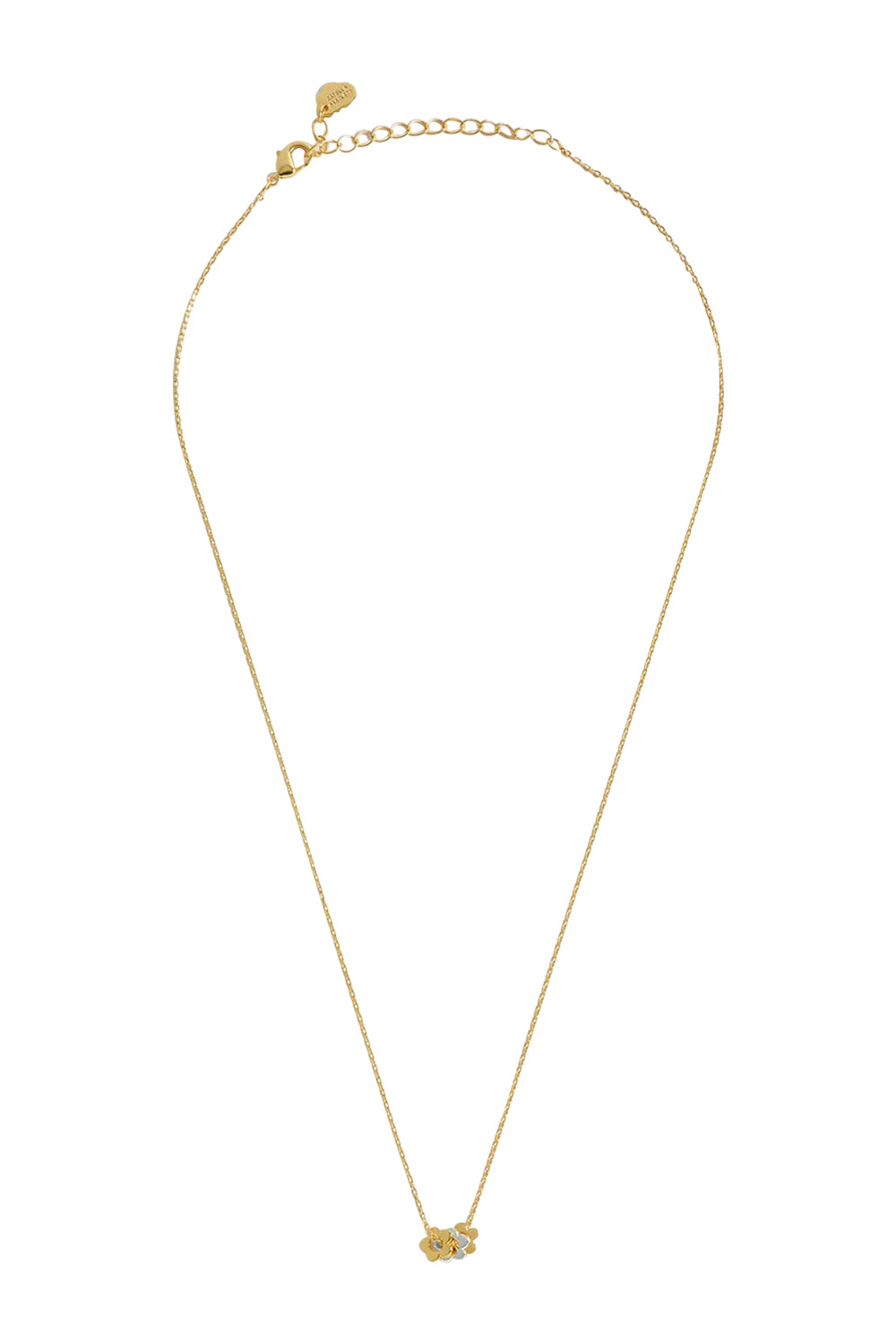 Product shot of the Multi Flower Beaded Necklace in colour Goldsilver (Metallics), from the front