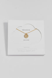 Product shot of the Hammered Coin Necklace – Gold in colour Gold, from the front