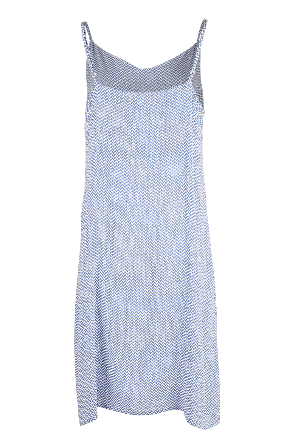 Product shot of the Basketweave Short Chemise in colour Dusk (Blue), from the back