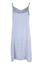 Product shot of the Basketweave Short Chemise in colour Dusk (Blue), from the back