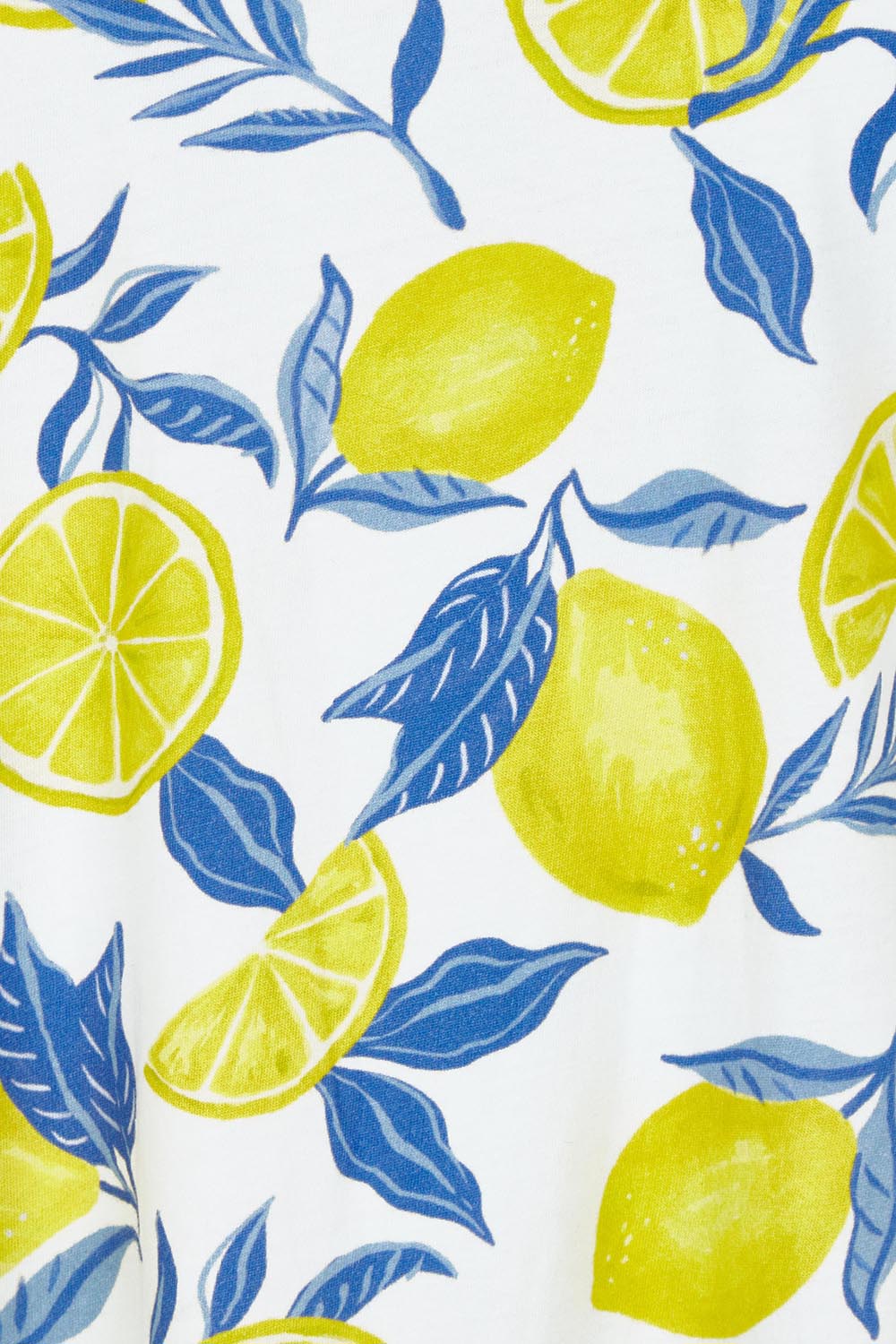 Product shot of the Here Comes The Summer Cotton Tee in colour Zestlife, detail